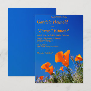 Invitation Beauty Nature Floral Californie Mariage de pavot