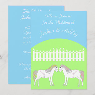 Invitation Beaux Chevaux Blancs de Mariage sur Mesure