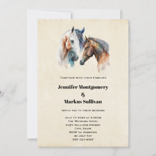 Invitation Beaux chevaux Western Boho Style Mariage