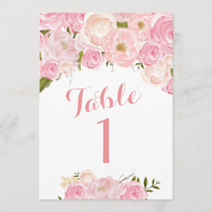 Invitation Beaux nombres floraux roses de Tableau