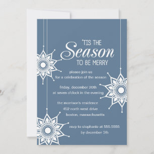 Invitation Beaux Snowflakes -Invitation Fête de Vacances