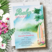 Bébé à bord Baby Shower aquarelle Surf Plage