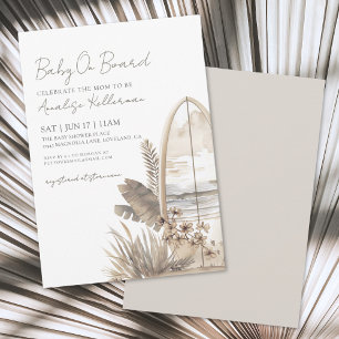 Invitation Bébé à Bord Baby Shower Été Bohème Plage