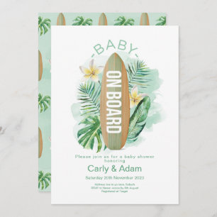Invitation Bébé à bord Baby shower Tropical Palm