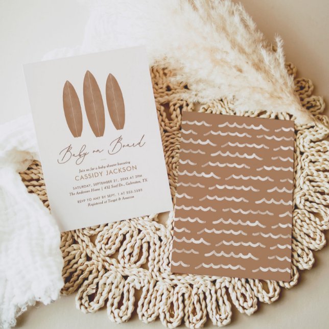Invitation Bébé à bord Boho Baby shower neutre selon le sexe (Créateur téléchargé)