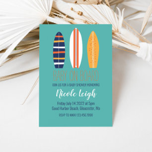 Invitation Bébé à bord de la planche de surf Baby Shower de p