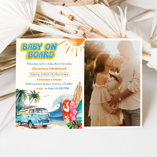 Invitation Bébé à bord du Baby shower de plage Photo
