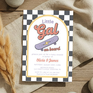 Invitation Bébé à bord Fête de baby shower skateboard