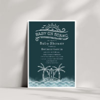 Bébé À Bord Surf Slate Blue Beach Baby shower