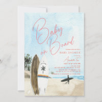 Bébé à bord Surfboard Beach Girl Baby shower
