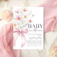 Bébé à l'arc rose en fleurs Fille Baby Shower