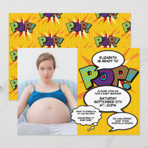 Invitation Bébé à Naître Shower Moderne et Amusant Photo