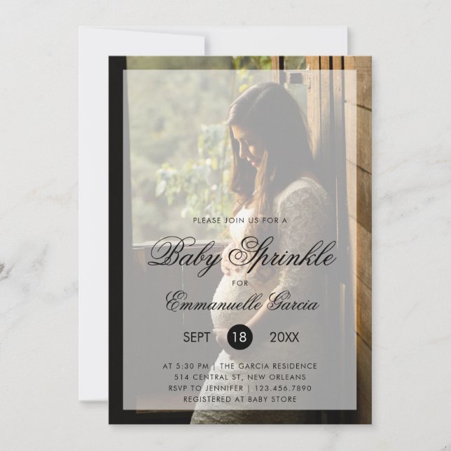 Invitation Bébé arroser moderne photo Genre Neutre (Devant)