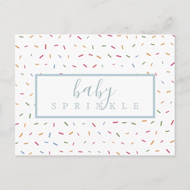 Invitation bébé avec paillettes colorées pour une  (Devant)