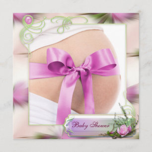 Invitation Bébé avec un Baby shower de Magnolia rose Bow