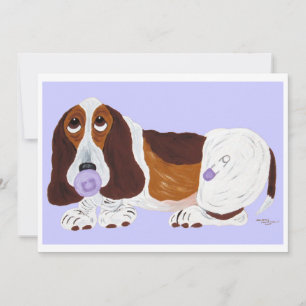 Invitation Bébé Basset Hound