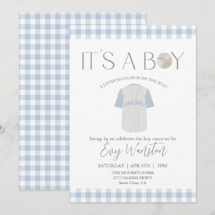 Invitation Bébé bleu baseball Oh, garçon baby shower invitati