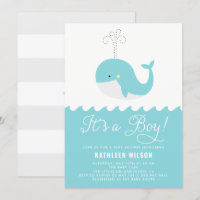 Bébé Bleu Cute Baleine C'est un Baby shower de gar