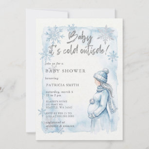 Invitation Bébé Bleu il Fait Froid Dehors Bébé Shower d'Hiver