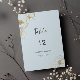 Invitation Bébé bleu or parties scintillant pivoine floral Ta