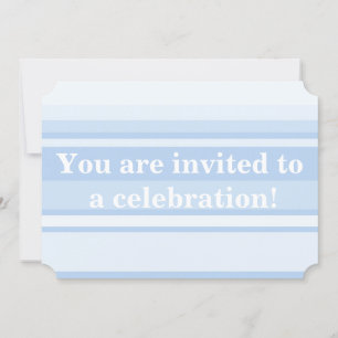 Invitation Bébé bleu rayures simple élégant