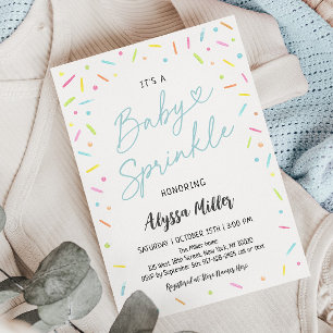 Invitation Bébé bleu saupoudré