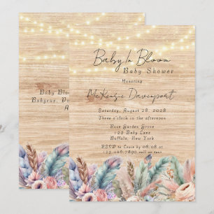 Invitation Bébé Boho Dans Le Baby shower Bloom