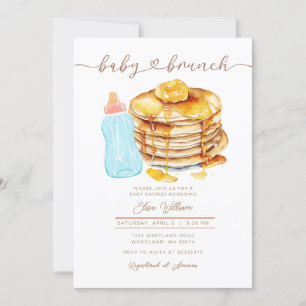 Invitation Bébé Bouteille Beurre Baby shower à crêpe de miel