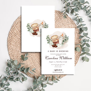 Invitation Bébé brasse de la verdure Baby shower café