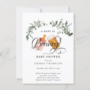 Invitation Bébé brasser   Baby shower aquarelle