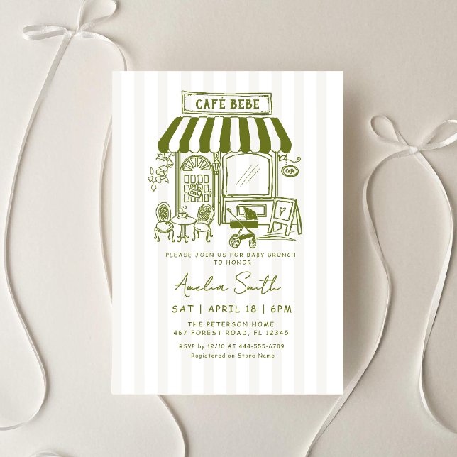 Invitation Bebe Cafe Home café Baby shower à thème (Créateur téléchargé)