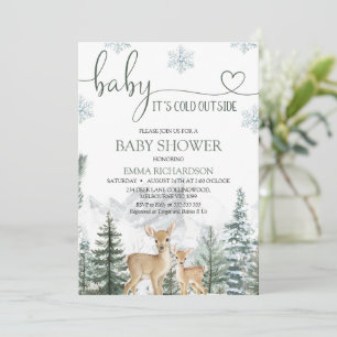 Invitation Bébé Cerf Sauvage Il Fait Froid Dehors Baby Shower