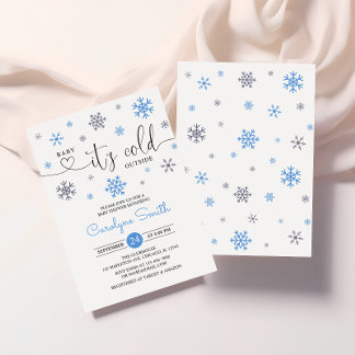 Invitation Bébé c'est froid dehors Baby shower de flocons de