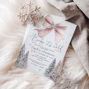 Invitation Bébé C'est froid dehors Baby shower de la cave ros