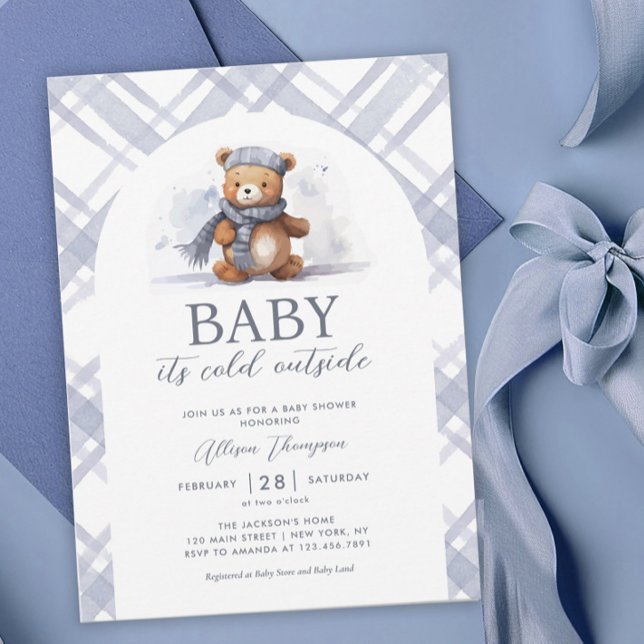 Invitation Bébé c'est froid dehors Baby shower de l'ours (Créateur téléchargé)