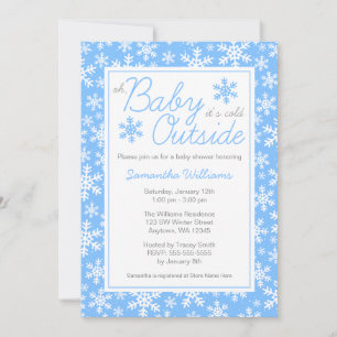 Invitation Bébé, c'est froid dehors du Baby shower bleu