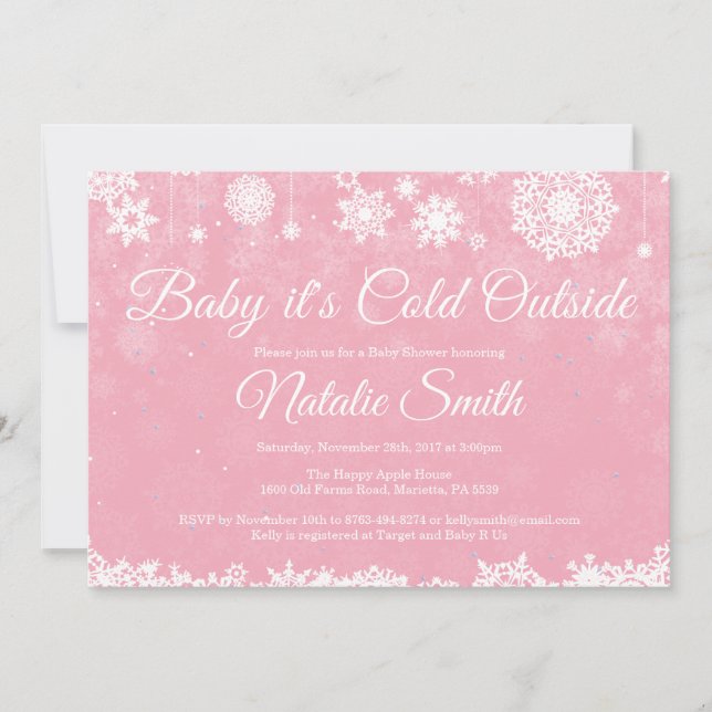 Invitation Bébé, c'est froid en dehors du Baby shower des fil (Devant)