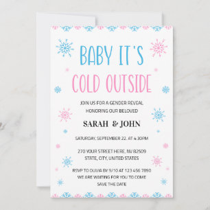 Invitation Bébé C'est froid hors de la révélation de genre