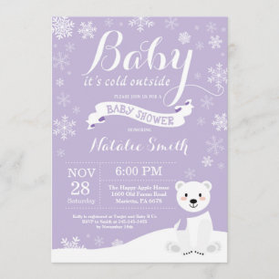 Invitation Bébé, c'est froid hors du Baby shower des filles d