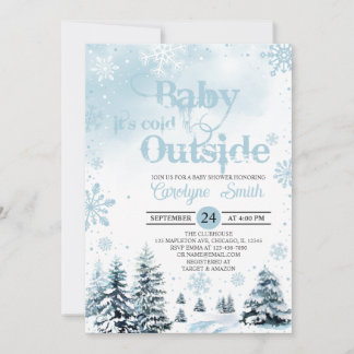 Invitation Bébé c'est froid hors du Baby shower d'hiver