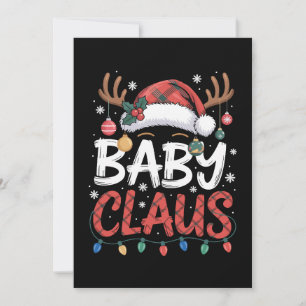 Invitation Bébé Claus Noël Chapeau de Santa Bois de Cerf Lumi