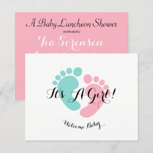 Invitation BÉBÉ & CO Pink Baby Reveveine Baby shower Party