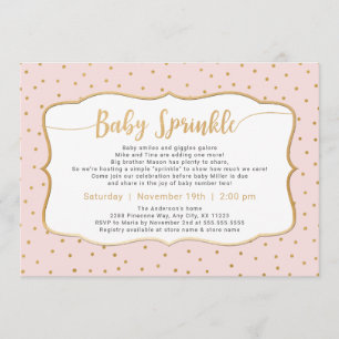 Invitation Bébé couleur personnalisée Saupoudrer de confettis