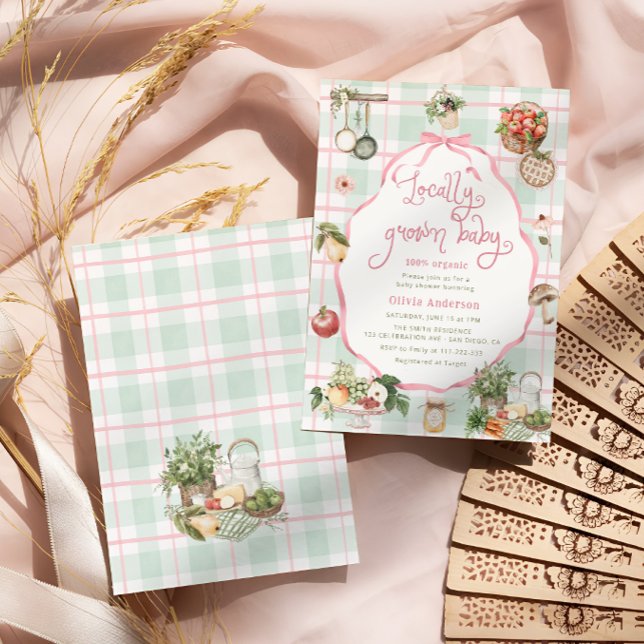 Invitation Bébé cultivé localement Baby shower de filles du m (Créateur téléchargé)