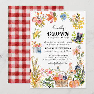 Invitation Bébé Cultivé Localement   Baby Shower Marché de Pr