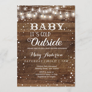 Invitation Bébé d’hiver il fait froid à l’extérieur du baby s