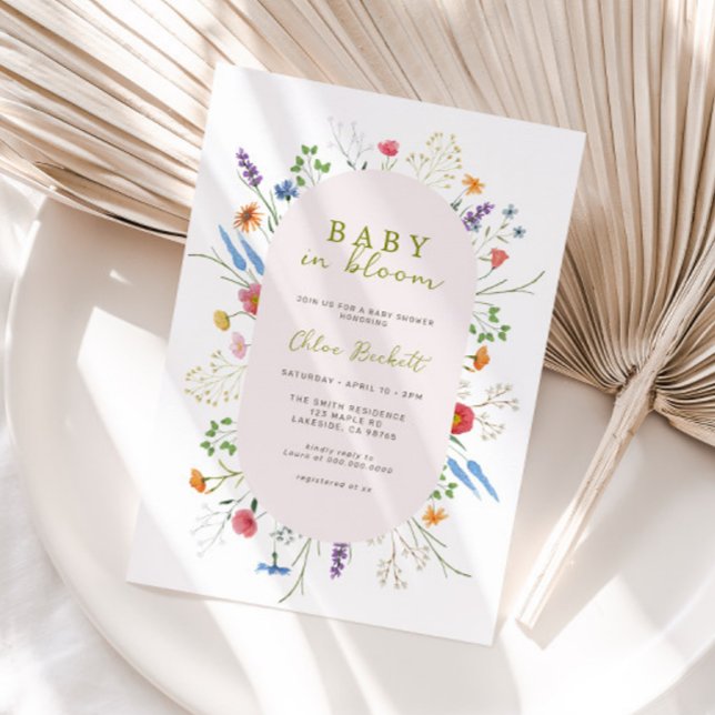 Invitation Bébé dans le Baby shower de jardin en fleurs (Créateur téléchargé)
