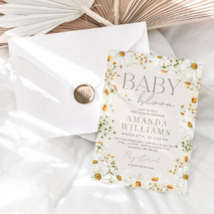Invitation Bébé dans le Baby shower de la marguerite en fleur