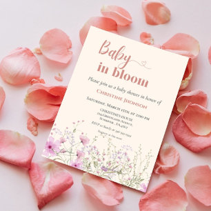 Invitation Bébé dans une floraison fleur sauvage baby shower