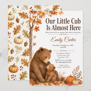 Invitation Bébé d'Automne: Shower pour Ourson